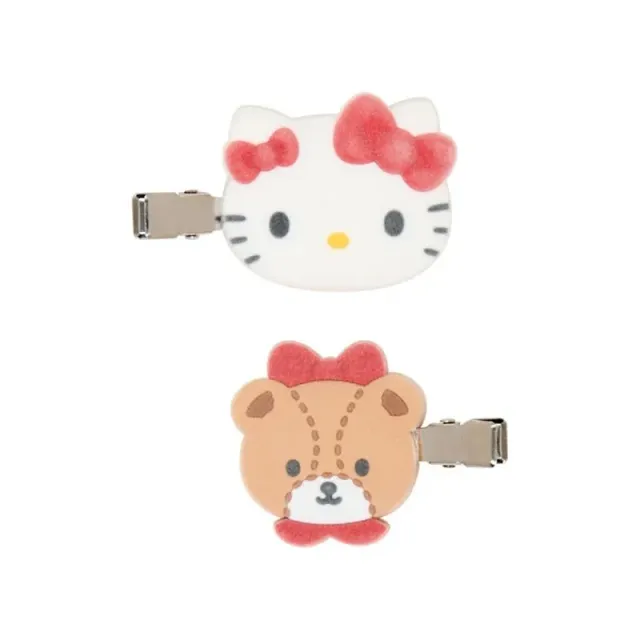 Hello Kitty Besties hårklyper 2-pakning med flocket overflate
