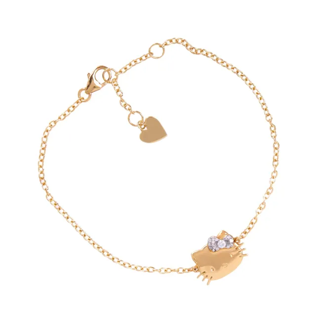 Hello Kitty Gold Plated Sparkle Bow Bracelet armbånd gullforgylt