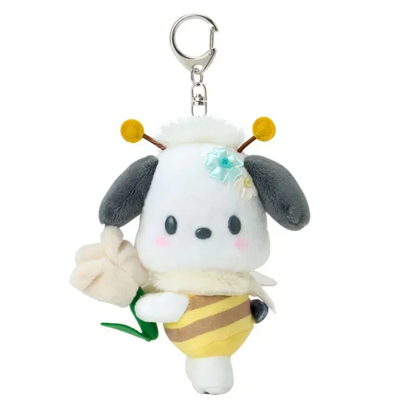 Hello Kitty Sweet As Can Bee Series Pochacco Plush Mascot Keychain nøkkelring