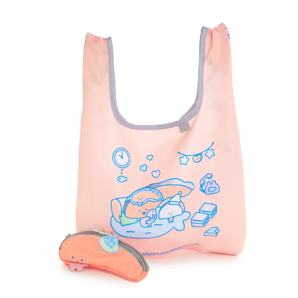 Hello Kitty Sleepover Series Kirimichan gjenbrukbar totebag med etui