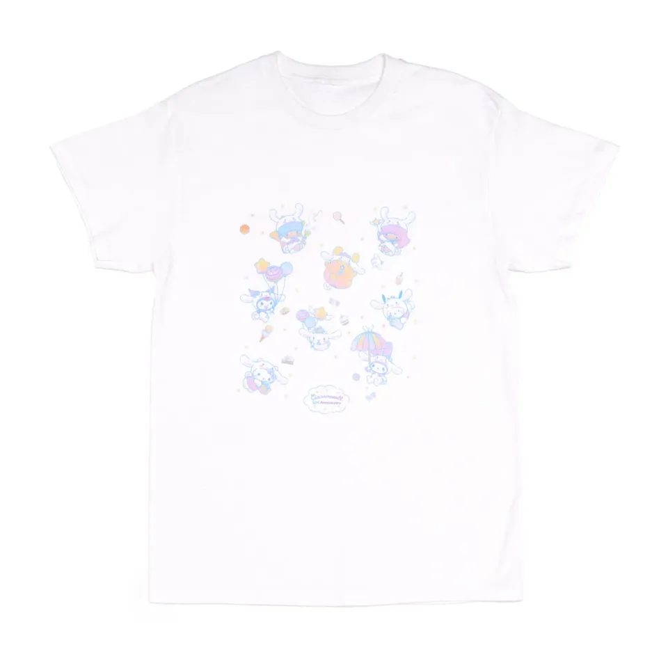 Hello Kitty Cinnamoroll 20th Anniversary T-skjorte hvit