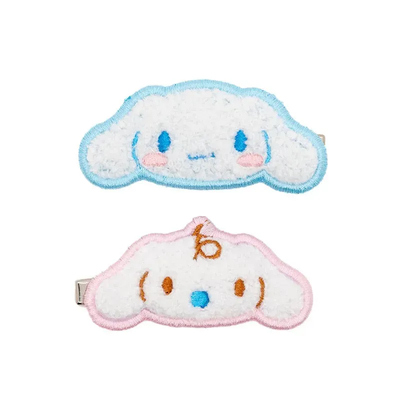Hello Kitty Cinnamoroll 2-pakning hårspenner chenille