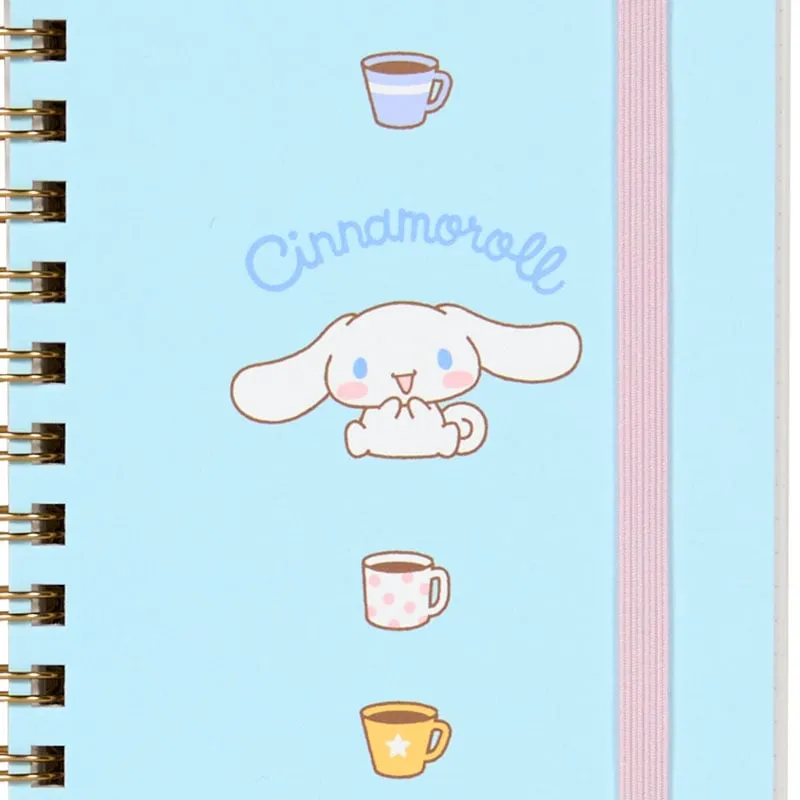 Hello Kitty Cinnamoroll Slim Spiral Notebook notatbok med strikk