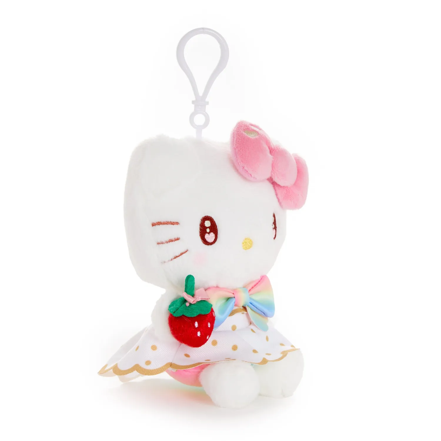 Hello Kitty Strawberry Rainbow Series Plush Mascot Clip klypemaskot