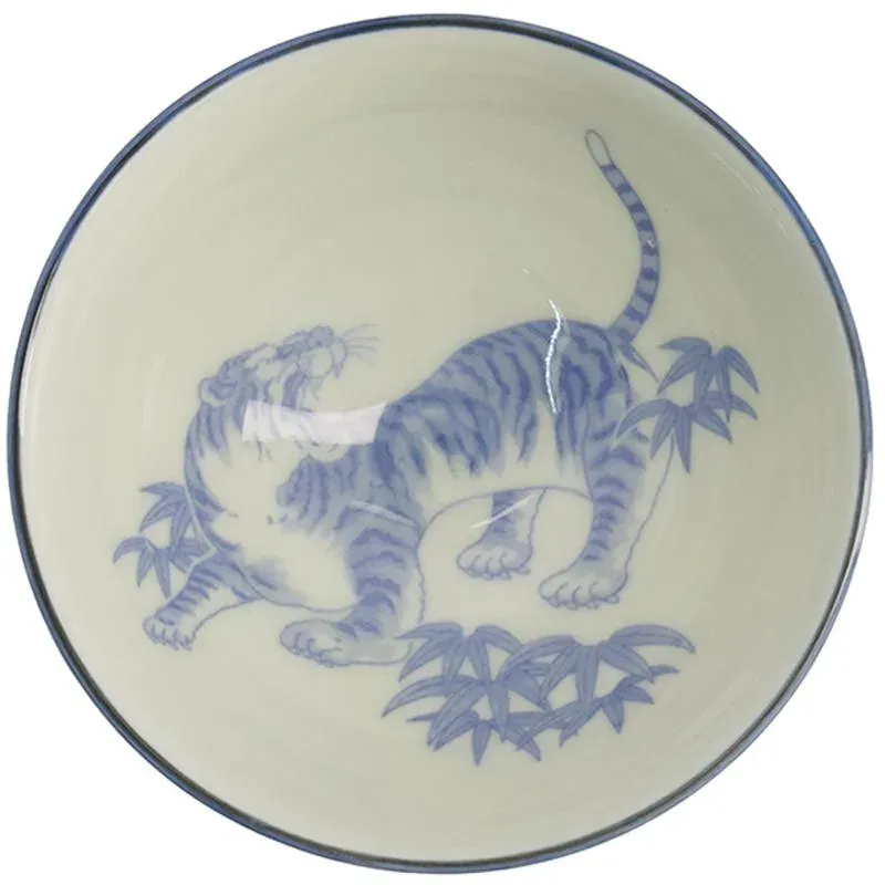 Japanese Porcelain risbolle Blue Tiger 300 ml porselen