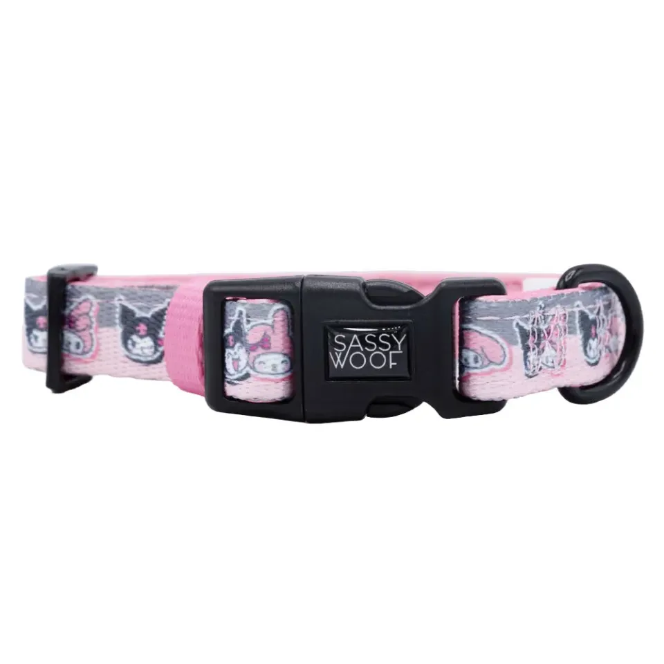 Hello Kitty My Melody & Kuromi hundehalsbånd multicolor S–L neopren