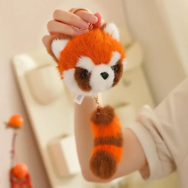 Neo Tokyo Kawaii vaskebjørn plysjnøkkelring med fluffy hale 17 cm