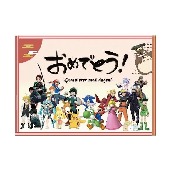 Neo Tokyo Postcard Japanese Birthday Card Characters bursdagskort