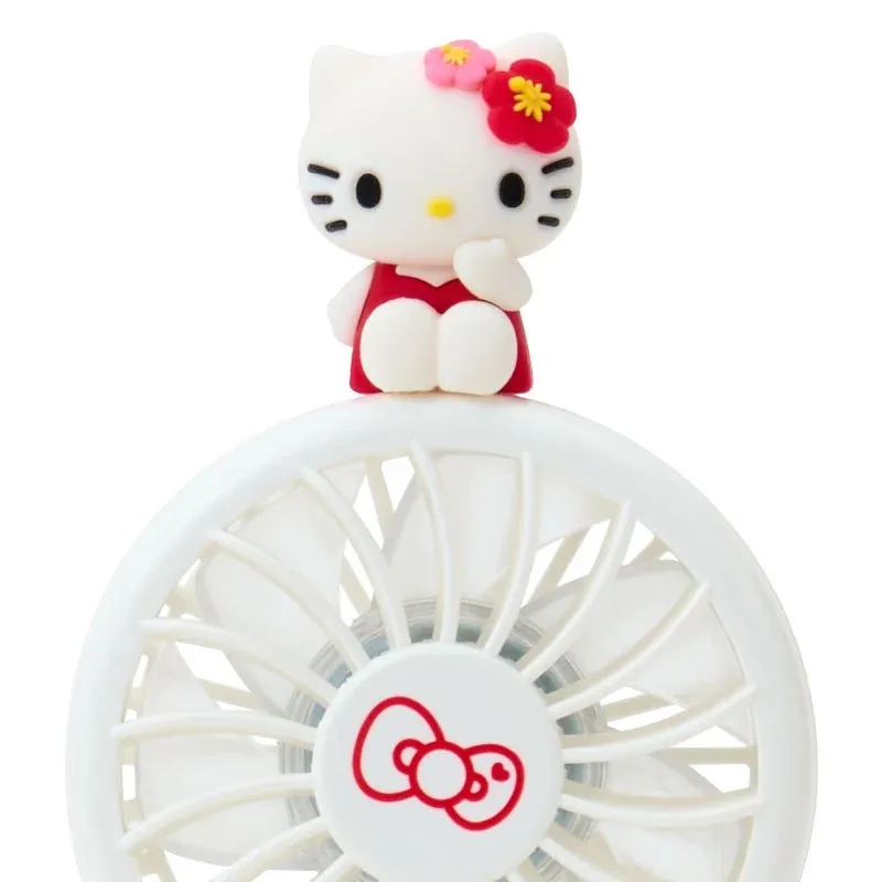 Hello Kitty 2-Way Portable Handy Fan håndvifte hvit USB og batteri