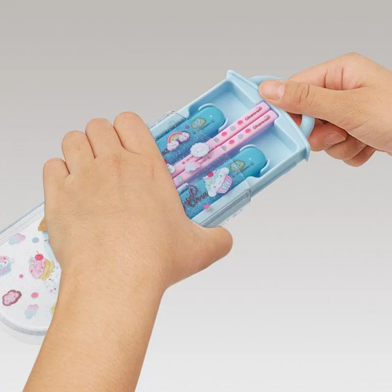 Neo Tokyo Sanrio Cinnamoroll Fancy Snacks bestikksett spisepinner gaffel skje etui