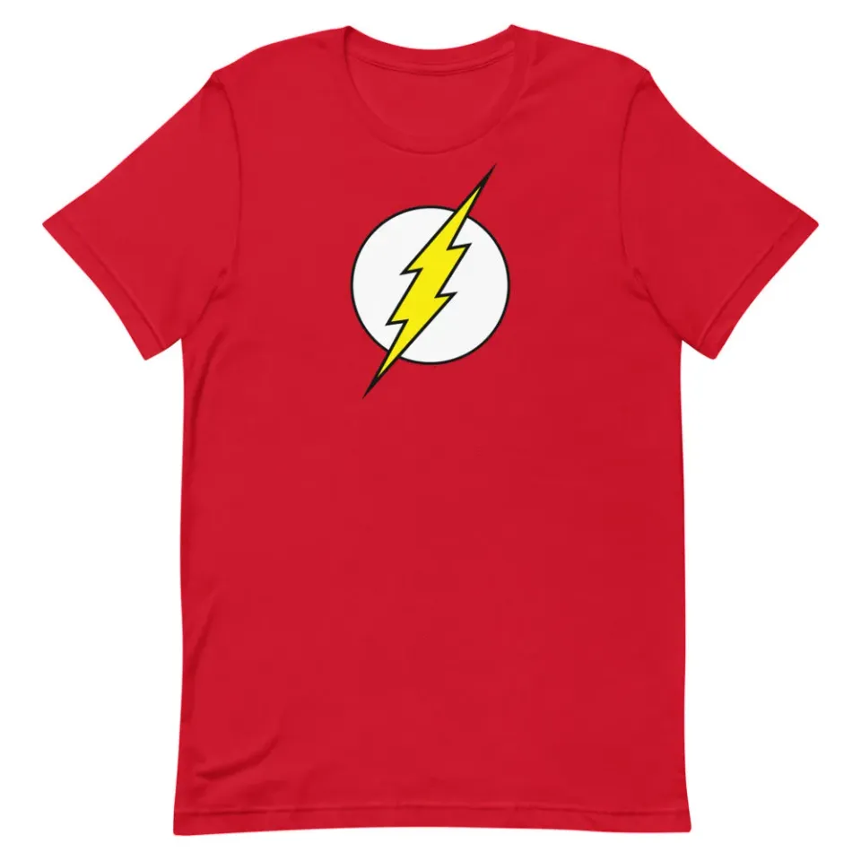 Batman The Flash Logo T-skjorte rød unisex bomull