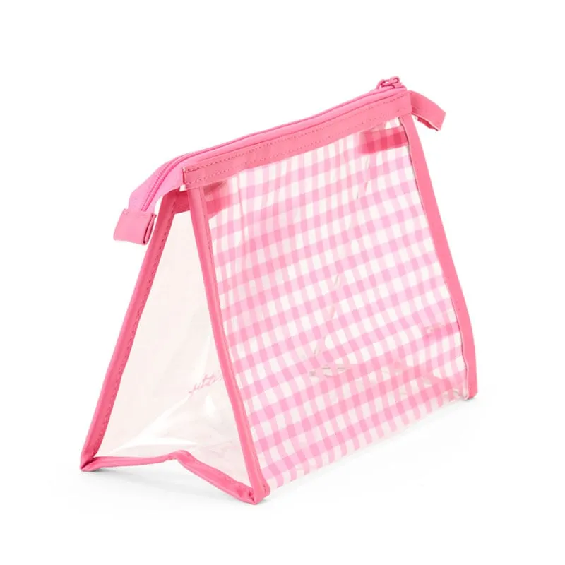 Hello Kitty Clear Gingham Zipper Pouch toalettmappe gjennomsiktig