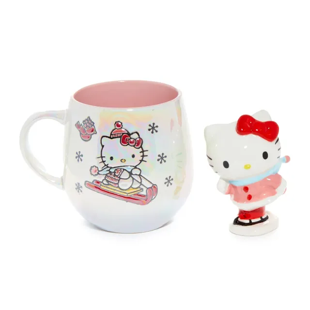 Hello Kitty Holiday Ski keramikkrus og figur – 2 deler
