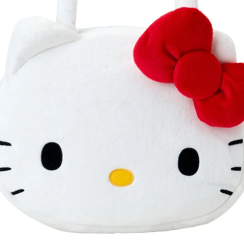 Hello Kitty Plush Face Tote Bag veske med dobbel glidelås