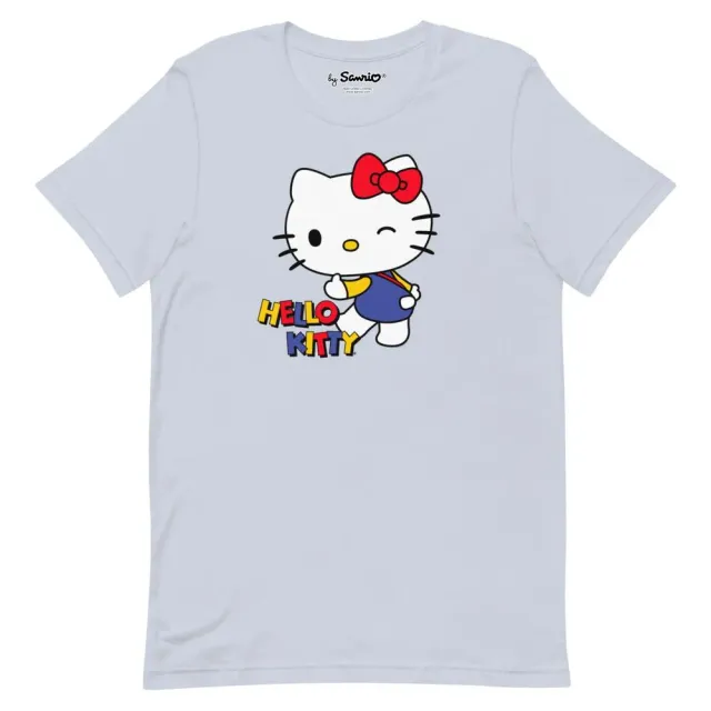 Hello Kitty Primary Logo T-Shirt lyseblå T-skjorte