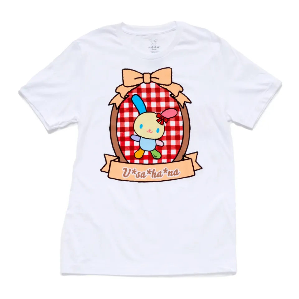 Hello Kitty U*SA*HA*NA Adult Bow & Plaid Tee T-skjorte hvit