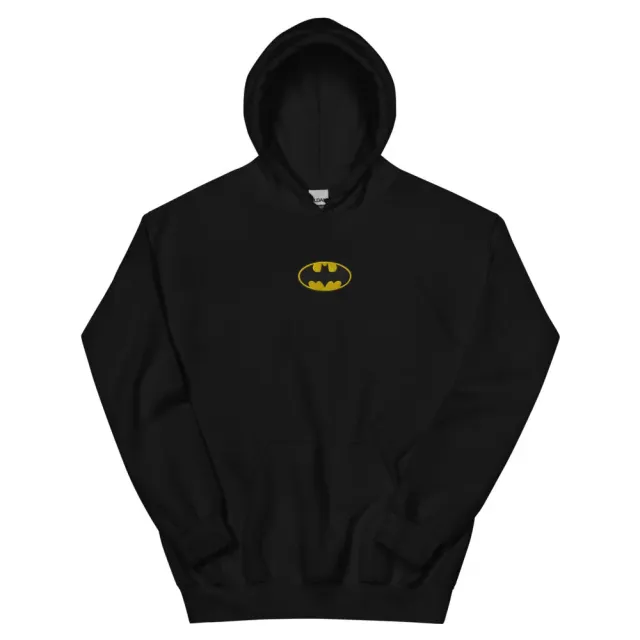 Batman Logo Embroidered Hoodie hettegenser svart bomullsblanding