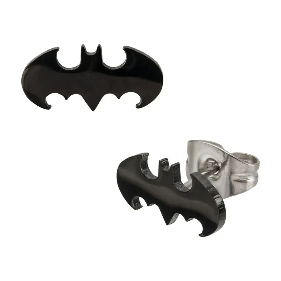 Batman Black Cut Out Logo øredobber i 316L-stål