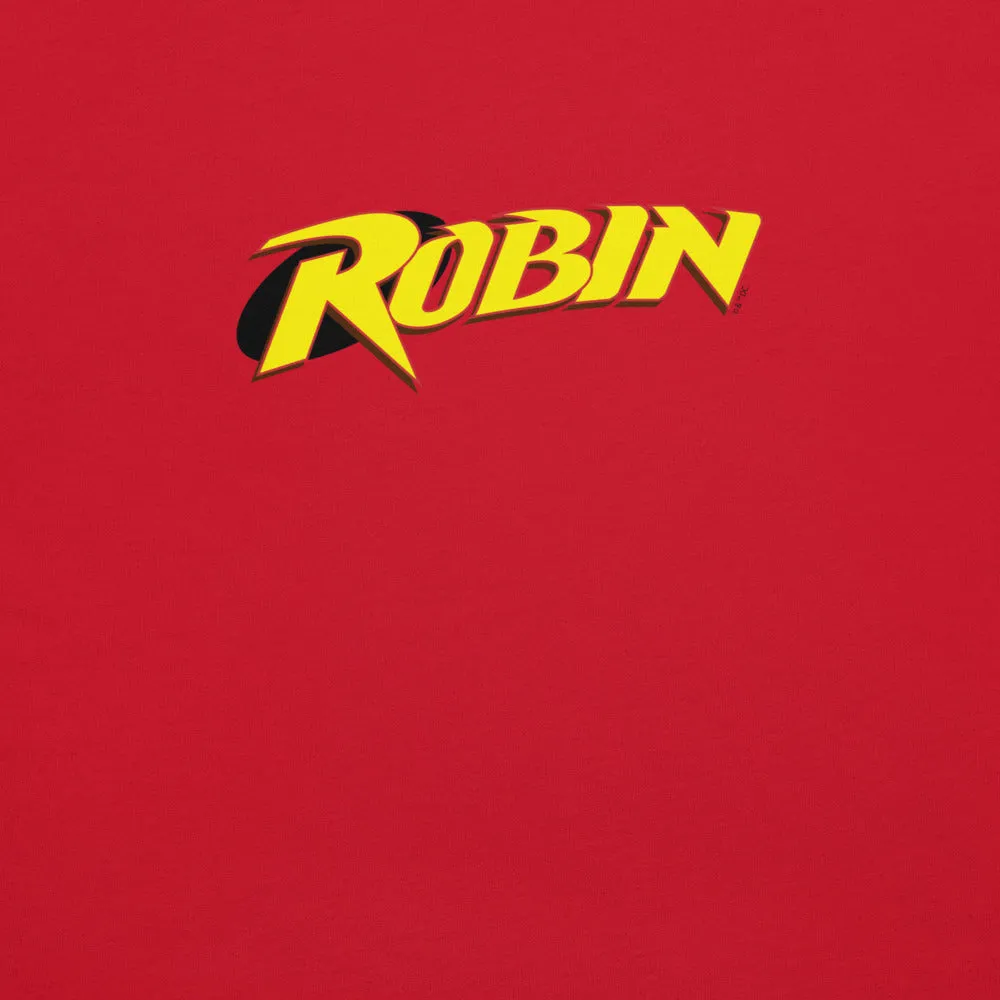 Batman ROBIN (Tim Drake) ‘90s “R” Logo T-skjorte Cardinal eller rød bomull