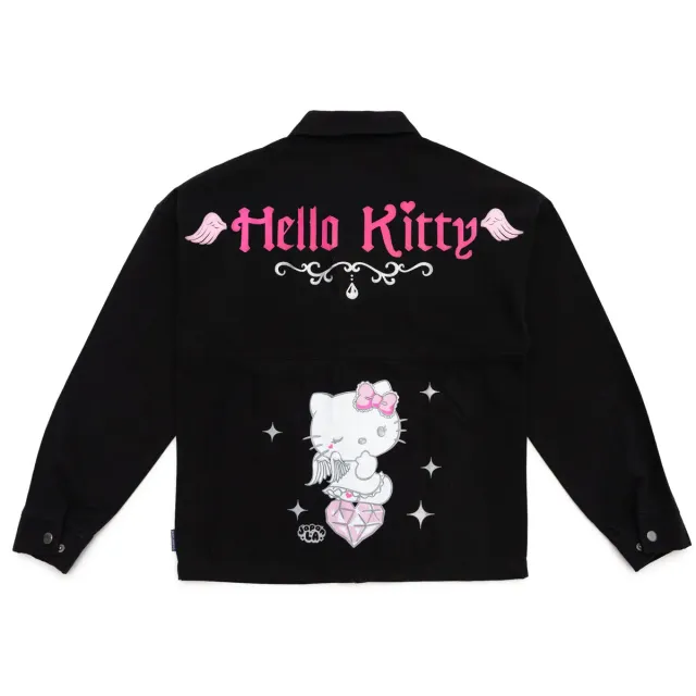 Hello Kitty Angel JapanLA jakke svart XS–XXL i bomullscanvas