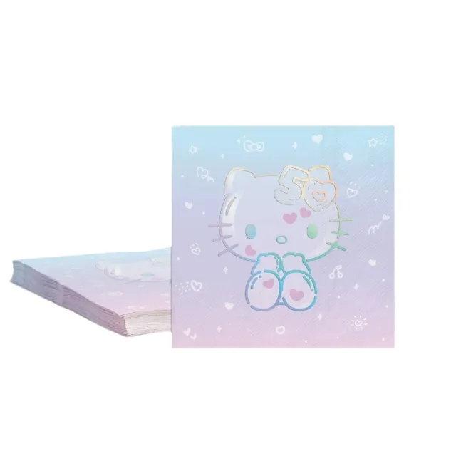 Hello Kitty x Studio Oh! 50th Anniversary drikkeservietter 16 stk folie