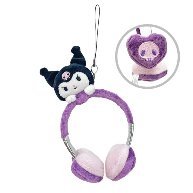 Hello Kitty Kuromi Plush Headphones Bag Charm veskeanheng