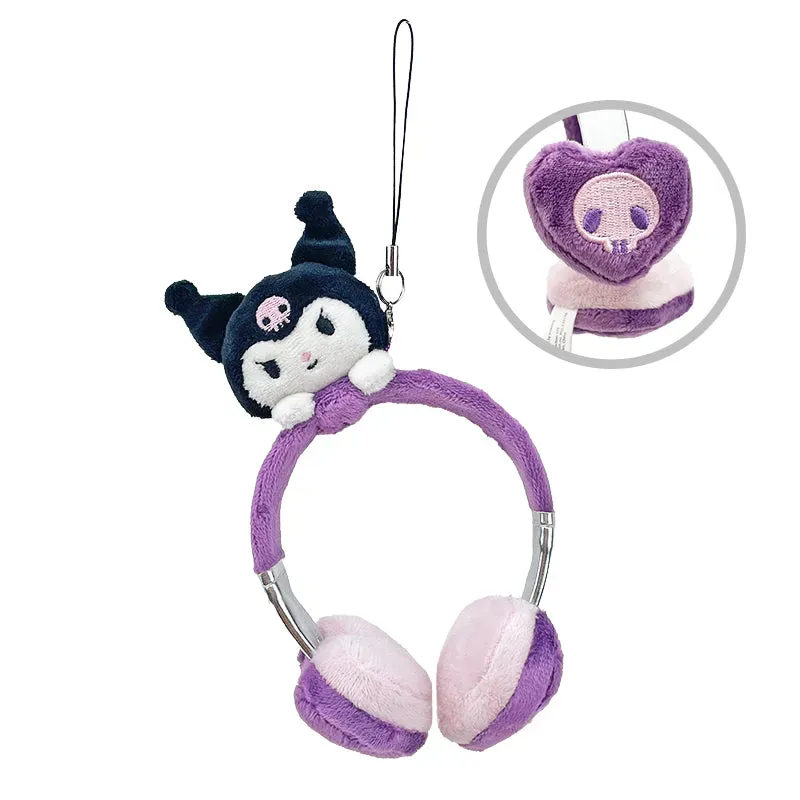 Hello Kitty Kuromi Plush Headphones Bag Charm veskeanheng