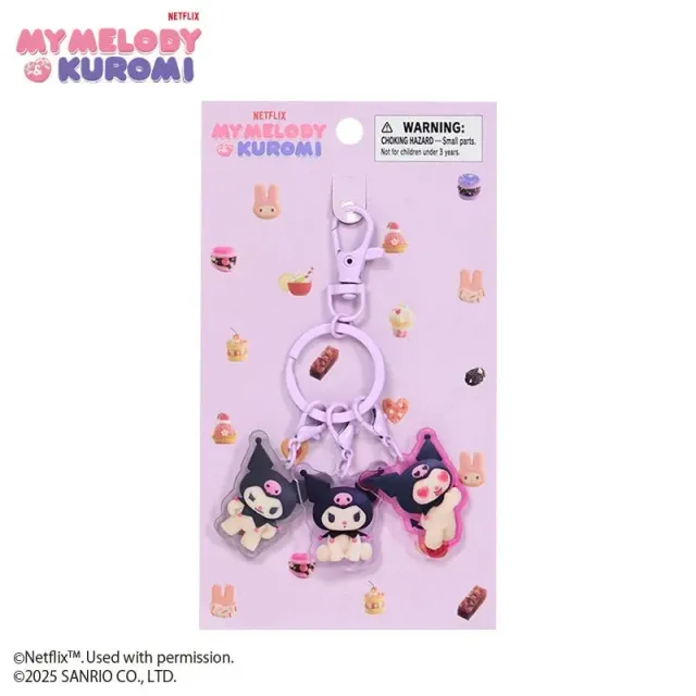 Hello Kitty My Melody & Kuromi Netflix Series Kuromi Acrylic Keychain nøkkelring