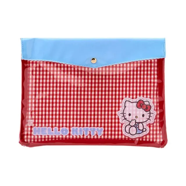 Hello Kitty Gingham Flat Pouch flatmappe rutete