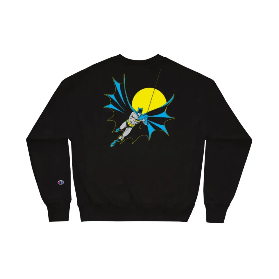 Batman Swinging into Action Champion® brodert sweatshirt svart S–XXL