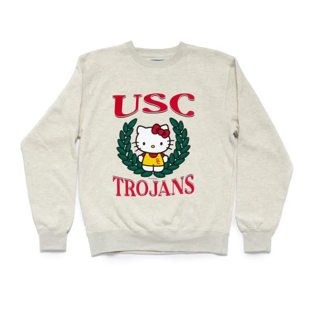 Hello Kitty x USC Trojans Two Ways Sweatshirt collegegenser Oatmeal