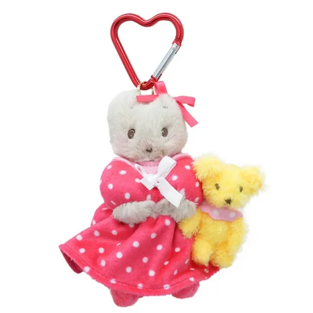 Hello Kitty Teddy Friend Marroncream plysjmaskot nøkkelring