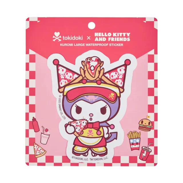 Kuromi x tokidoki Fast Food stort klistremerke, vanntett