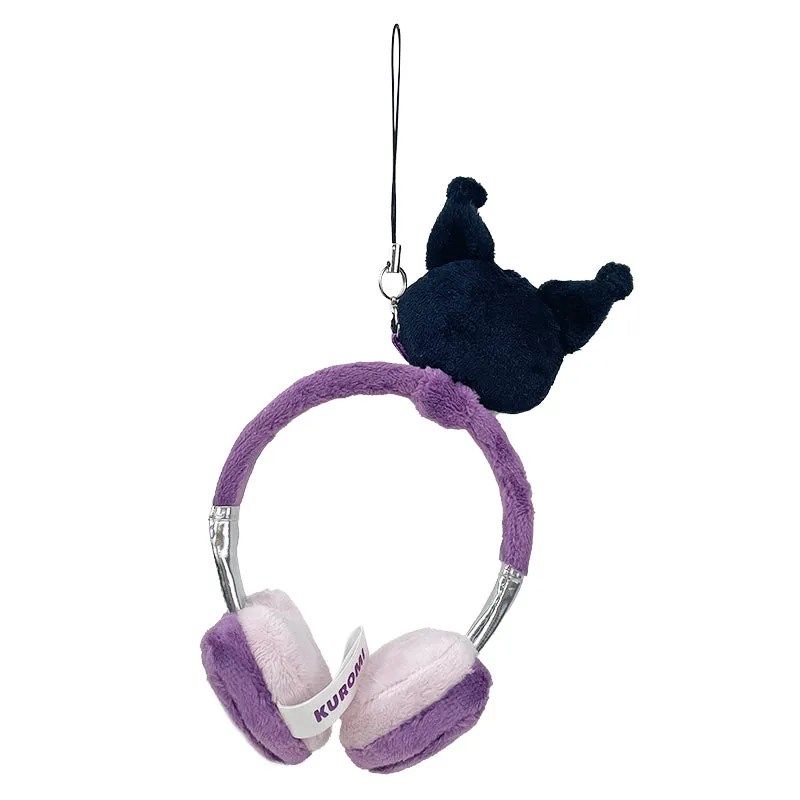 Hello Kitty Kuromi Plush Headphones Bag Charm veskeanheng