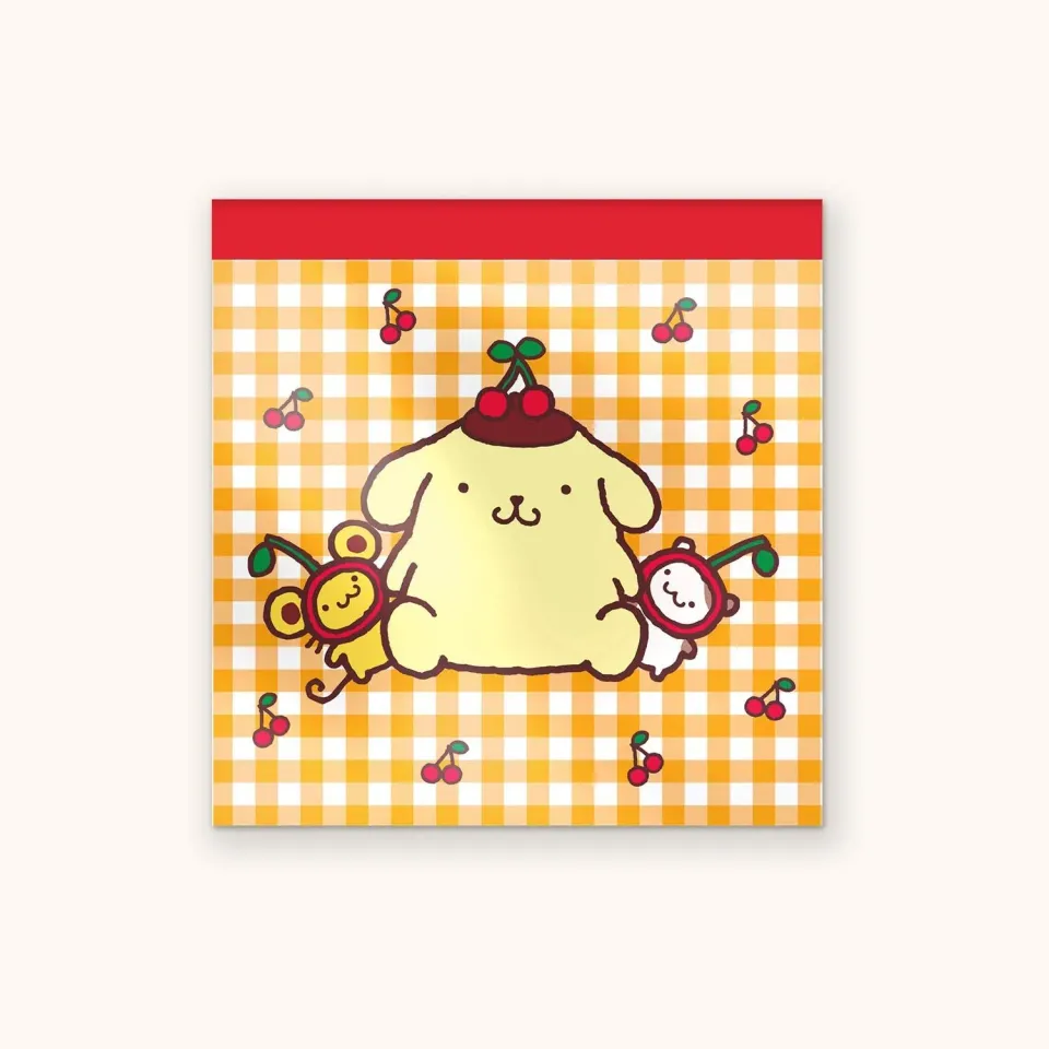 Hello Kitty Pompompurin x Studio Oh! Cherries Mini Notepad notatblokk