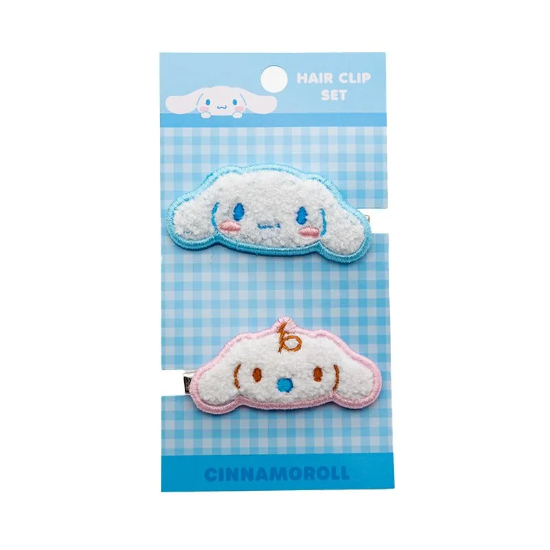 Hello Kitty Cinnamoroll 2-pakning hårspenner chenille