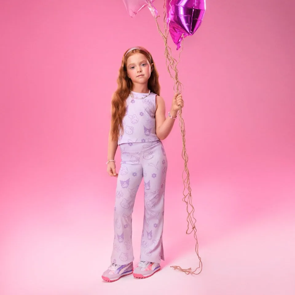 Hello Kitty and Friends x PUMA Kids Ribbed Flared Leggings 3T Lilac Frost
