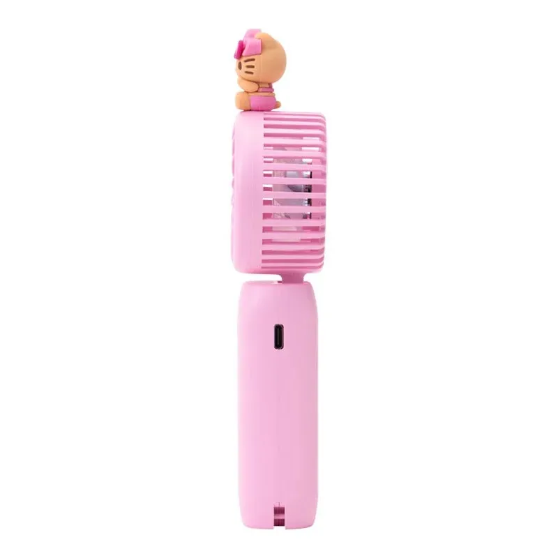 Hello Kitty 2-Way Portable Handy Fan håndvifte rosa USB og batteri