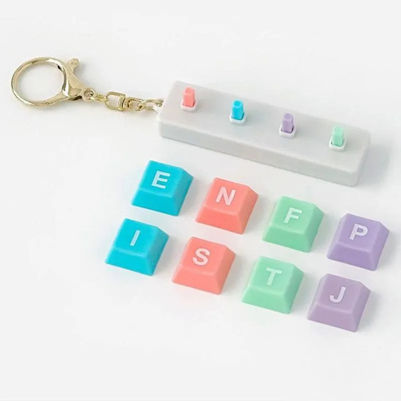 Neo Tokyo MBTI Fidget Keychain Clicky Button nøkkelring tilfeldig