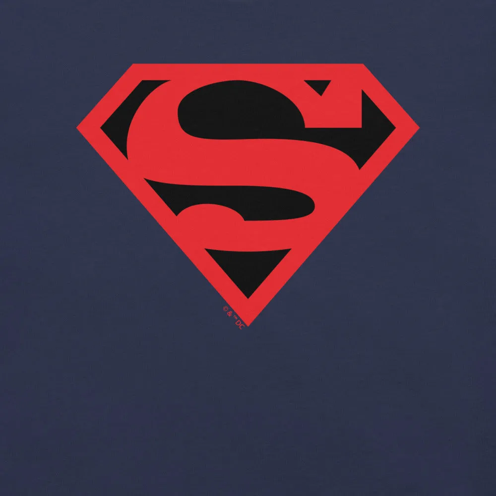 Superboy Logo T-skjorte svart eller marineblå, bomull