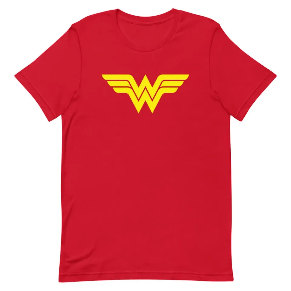 Batman Wonder Woman Logo T-skjorte rød bomull