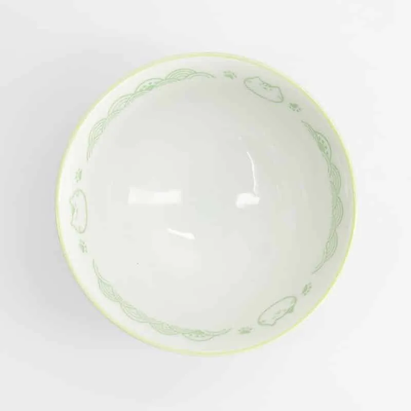 Neo Tokyo Japanese Porcelain Bowl Green Wave Cats skål 300 ml porselen