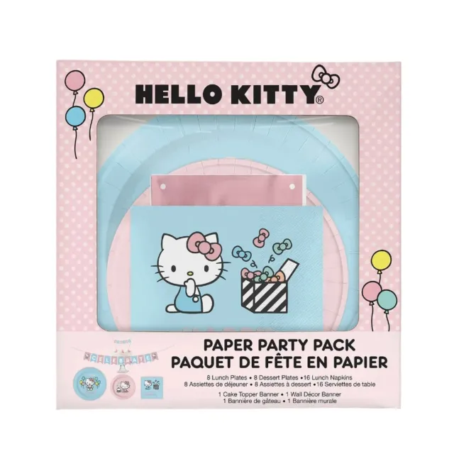 Hello Kitty Happy Birthday festsett papir, komplett bursdagspakke