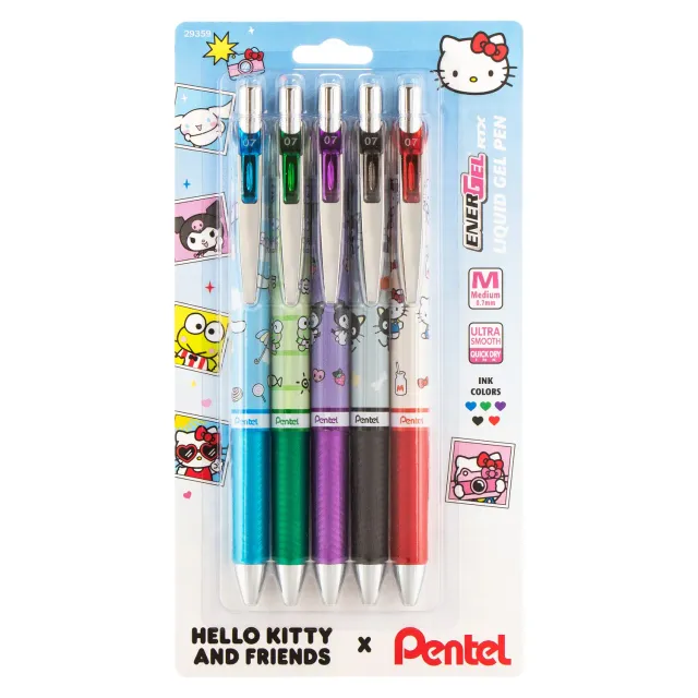 Hello Kitty and Friends x Pentel EnerGel RTX gelpenn 5-pakning 0,7 mm