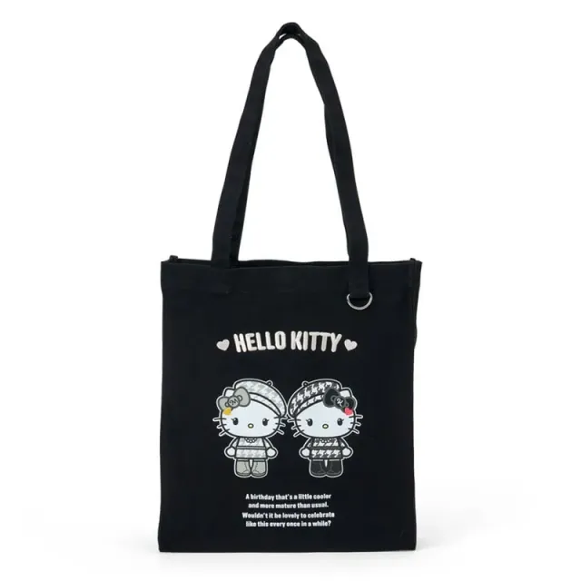 Hello Kitty Monochrome Birthday Twins Series Tote Bag svart hvit