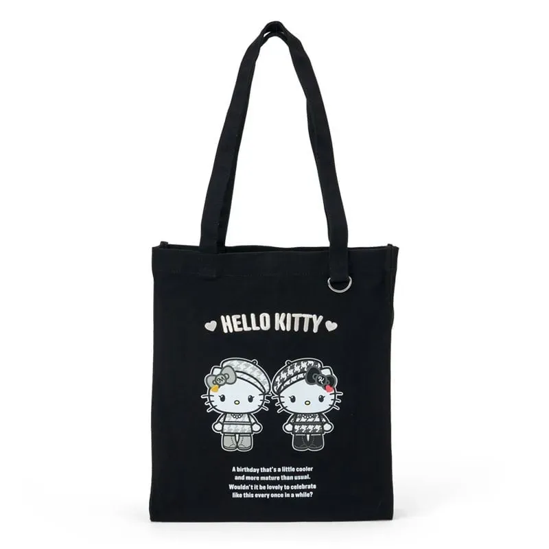 Hello Kitty Monochrome Birthday Twins Series Tote Bag svart hvit