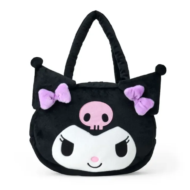 Sanrio Kuromi Plush Face toteveske – dobbel glidelås