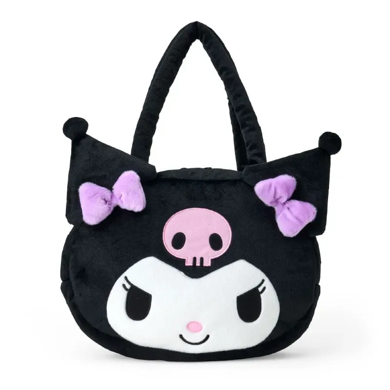 Sanrio Kuromi Plush Face toteveske – dobbel glidelås
