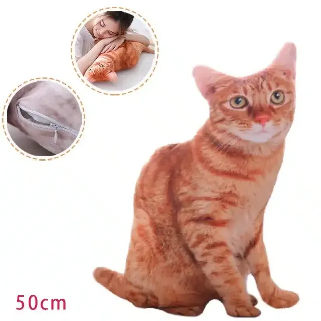 Neo Tokyo 3D Cat Plush kattepute 50 cm oransje tabby