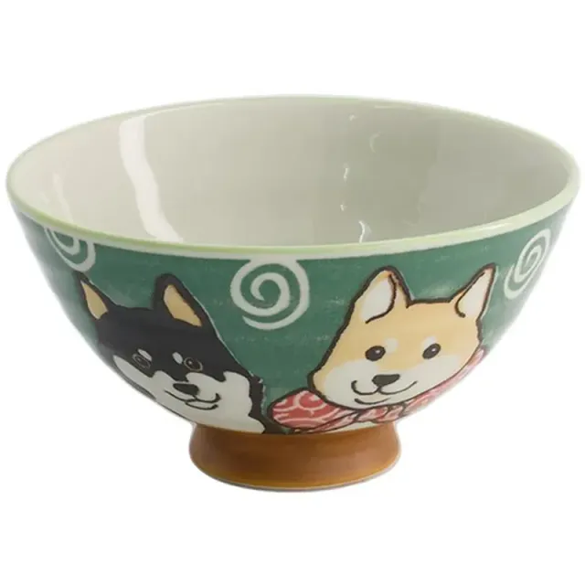Neo Tokyo Japanese Porcelain Rice Bowl Shiba Dogs 350 ml porselen
